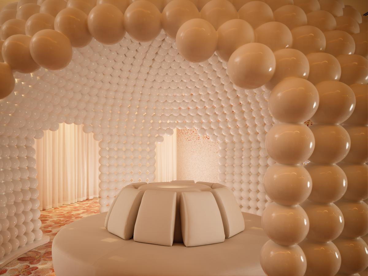 Hotel Mondrian Ad Dawhah Esterno foto The interior of the temple